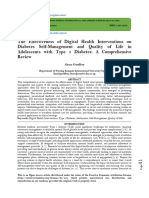 The Effectiveness of Digital Health Interventions on  Diabetes Self-Management and Quality of Life in  Adolescents with Type 1 Diabetes: A Comprehensive  Review (www.kiu.ac.ug)