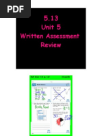 5.13 Unit 5 Written Assessment Review: Math Boxes 5.12 Pg. 162 20 Possible