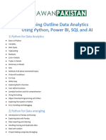 Outline for Data Analytics