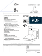 Broan EW58 Specifications