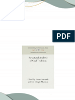 Instant download Structural Analysis of Oral Tradition Pierre Maranda (Editor) pdf all chapter