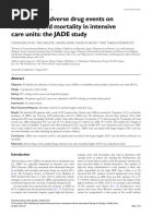 Ohta - Influence of adverse drug events on morbidity and mortality in intensive care units - the JADE study