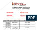 GSPCM BATCH 6 TEST  PRESTORMING SCHEDULE