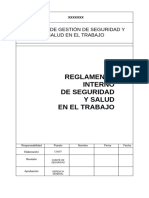 Formato de Reglamento de seguridad y salud en el trabajo