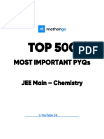 Top 500 PYQs of JEE Main - Chemistry - MathonGo