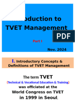 Introduction to TVET Management 1