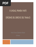 Origenes Derecho del Trabajo