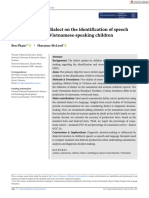 Intl J Lang   Comm Disor - 2023 - Phạm - Considerations of dialect on the identification of speech sound disorder in