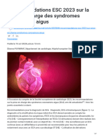 Recommandations ESC 2023 Sur La Prise en Charge Des Syndromes Coronariens Aigus