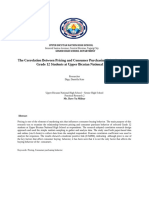 The Correlation Between Pricing and Consumer Purchasing Behavior Among Upper Bicutan National High School