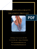 Garra Rufa Spa & Beauty Treatment Price List