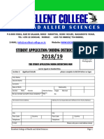 Excellent College Application & Joining Instruction Form 2018-19