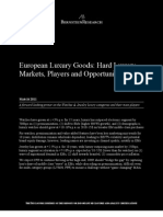 European Luxury Goods Hard Luxury - Markets, Players, Opportunities