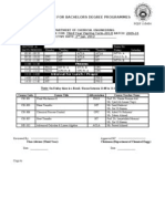 Third Year Time Table