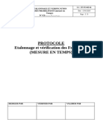 Procédure protocole d'étalonnage et vérification des friabilitest - temps