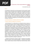 La Sociología de la Comunicación y la MassCommunicationResearch