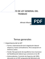 Resumen Sobre Proyecto de Ley General Del Trabajo