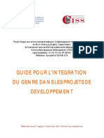 Guide Pour L'integration Du Genre Dans Les Projets de Développement