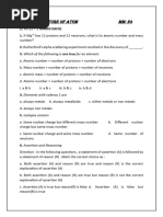 STRUCTURE OF ATOM TEST PAPER