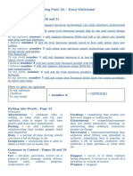 Extra Worksheet - Turning Point 3A - Units 1 to 6