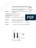 Assessment of Sample Experiment - Sample 1 - Electrolysis of Aqueous Solution