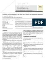 Procedure For Determination of Ball Bond Work Index in The Commercial Operations