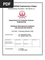 Dbms Lab Manual