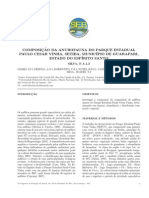 Composição Da Anurofauna Do Parque Estadual Paulo Cesar Vinha, Setiba, Municipio de Guarapari, Es