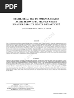 Stabilité Au Feu de Poteaux Mixtes Acier-béton Avec Profils Creux en Acier à Haute Limite d'Élasticité.