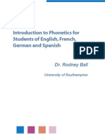 Introduction To Phonetics For Students of English, French, German and Spanish