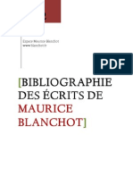 Bibliographie Des Écrits de Maurice Blanchot