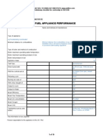 Statement of Solid Fuel Appliance Performance: Preliminary Checklist For Conformity To EN13240