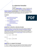 Integration by Reduction Formulae