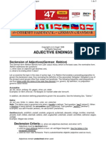 Adjective Endings: Declension of Adjectives (German: Rektion)