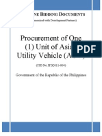 Procurement of One (1) Unit of Asian Utility Vehicle (AUV) : Hilippine Idding Ocuments