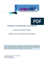 The Motives and Impediments To FDI in The CIS: Alina Kudina & Malgorzata Jakubiak