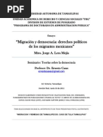 "Migracion y Democracia: Derechos Políticos de Los Migrantes Mexicanos".