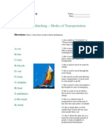 Advanced Matching - Modes of Transportation