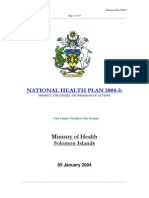 National Health Plan-Ministry of Health Solomon Islands