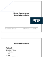 Excel LP Sensitivity Analysis