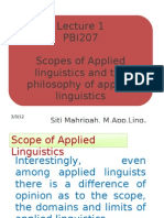 PBI207 Scopes of Applied Linguistics and The Philosophy of Applied Linguistics