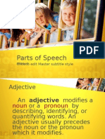 Parts of Speech: Click To Edit Master Subtitle Style