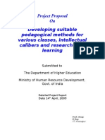 Project Proposal On Developing Suitable Pedagogical Methods For Various Classes, Intellectual Calibers and Research in E-Learning