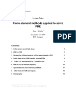 Finite Element Methods Applied To Solve PDE: Lecture Notes