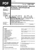 NBR 5383 - Maquinas Eletricas Girantes - Maquinas de Inducao - Determinacao Das Caracteristicas