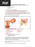 EXERCÍCIOS DE FIXAÇÃO REPRODUÇÃO HUMANA 3 Ano