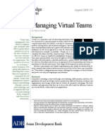 Managing Virtual Teams: Knowledge Solutions