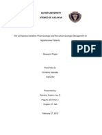 The Comparison Between Pharmacologic and Non-Pharmacologic Management of Hypertensive Patients