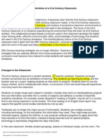 Characteristics of A 21st Century Classroom - Sample