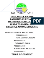 The Lack of Sports Facilities Leads To Unhealthy LIfestyle Among StudentsReport